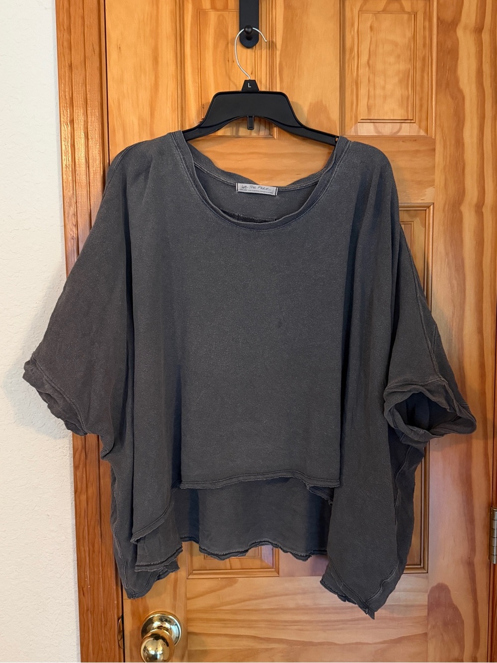Free People Washed Black Cc Tee Size XL